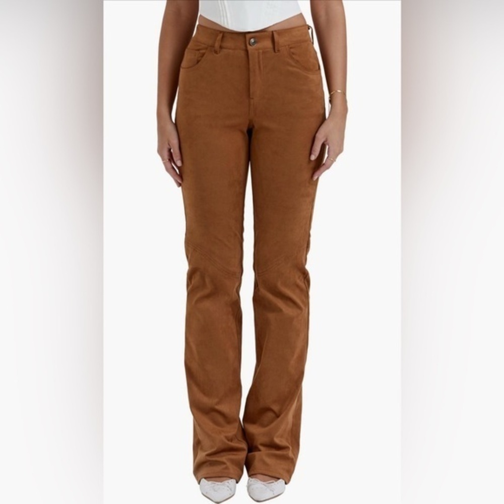 House of CB Apollo Suede Brown Pants - Picture 3 of 6